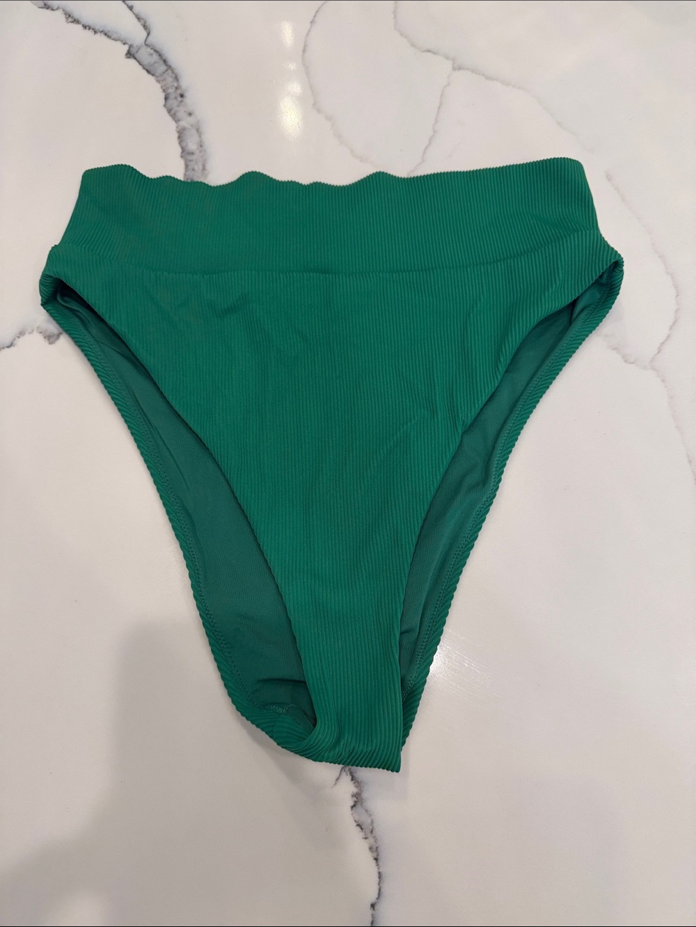 aerie Ribbed High-Waist Bikini Bottom - Green